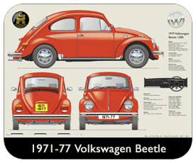 VW Beetle 1971-77 Place Mat, Small
